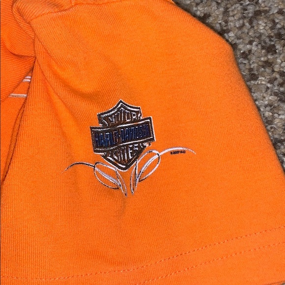 Women’s Orange Harley Davidson Shirt - Picture 4 of 6